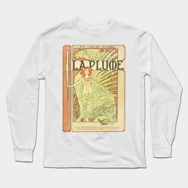 La Plume,1898 Long Sleeve T-Shirt by WAITE-SMITH VINTAGE ART